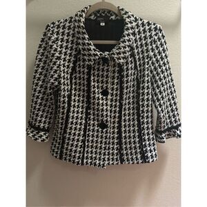 Andria Lieu Black & White Houndstooth Jacket